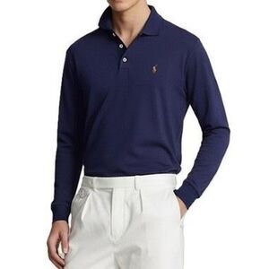 Ralph Lauren Polo Navy Blue long sleeve shirt - Medium Soft Cotton Old Money